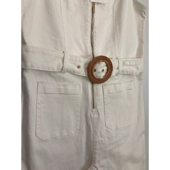 Revole Show Me Your MuMu Jacksonville Cropped Jumpsuit White Womens Size XL - Picture 4 of 9